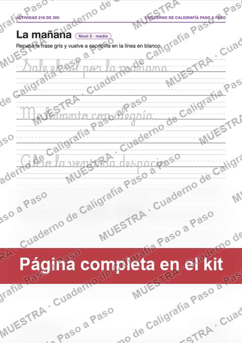 Muestra de la página del kit: La mañana